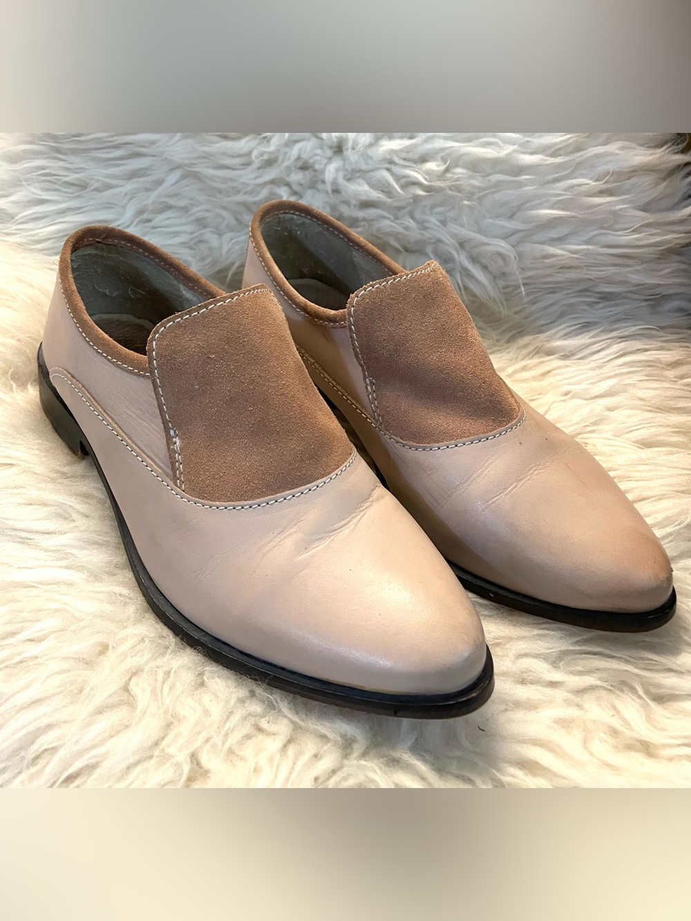 Free People Brady Loafers Slip On Shoes Tan Suede/Leather Size EUR 38